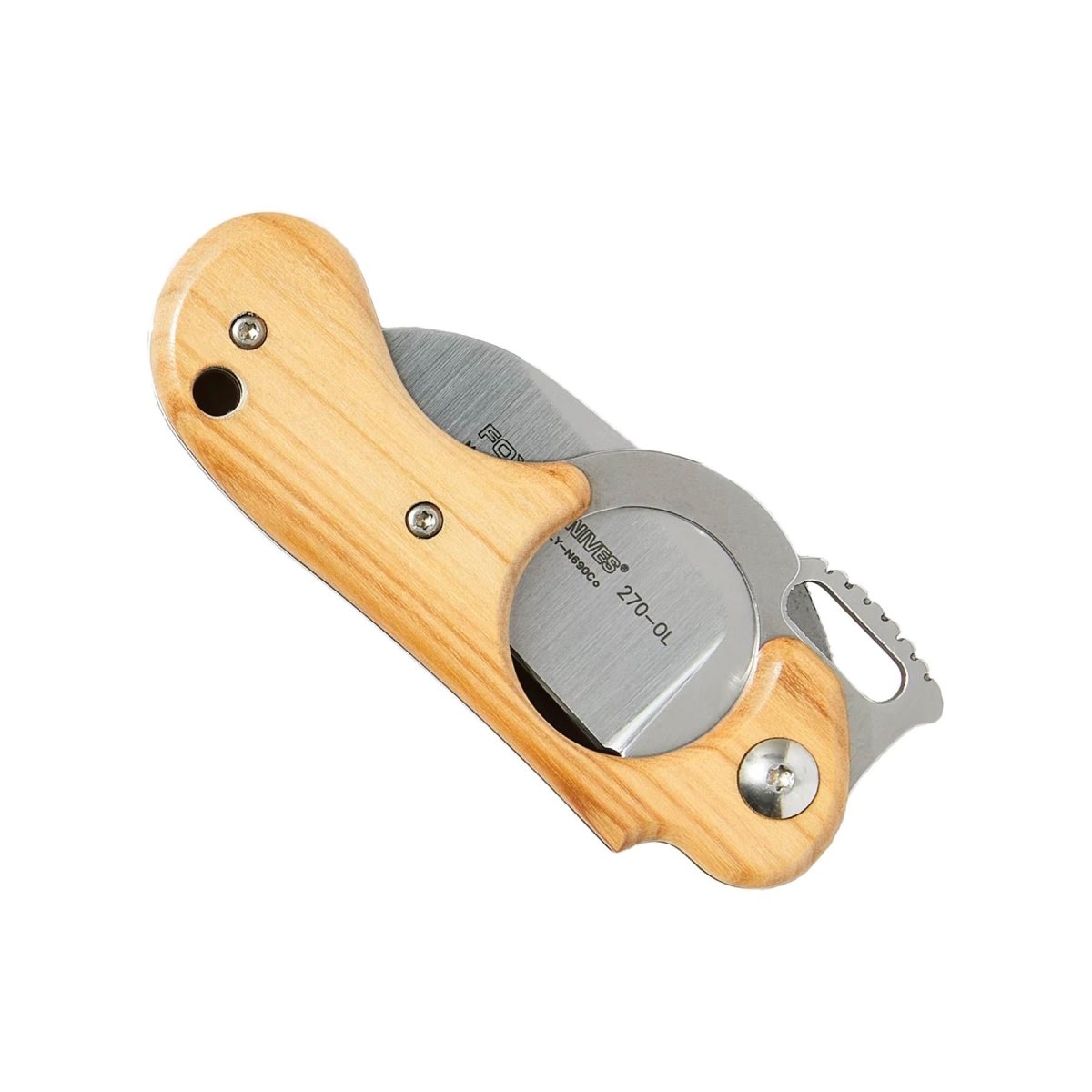 Fox Knives Brand Italy Elite fällkniv i rostfritt stål olivträ handtag