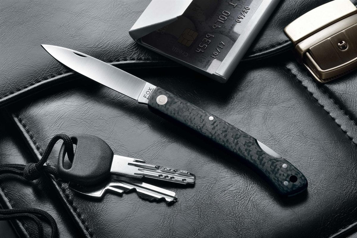Fox Knives Brand Italy fällkniv rostfritt stål 440C Kolfiberhandtag