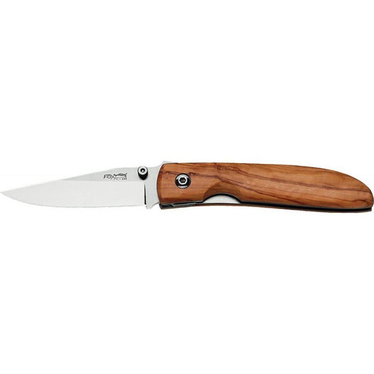 Fox Knives Brand Italy fällkniv i rostfritt stål 440C olivträ handtag