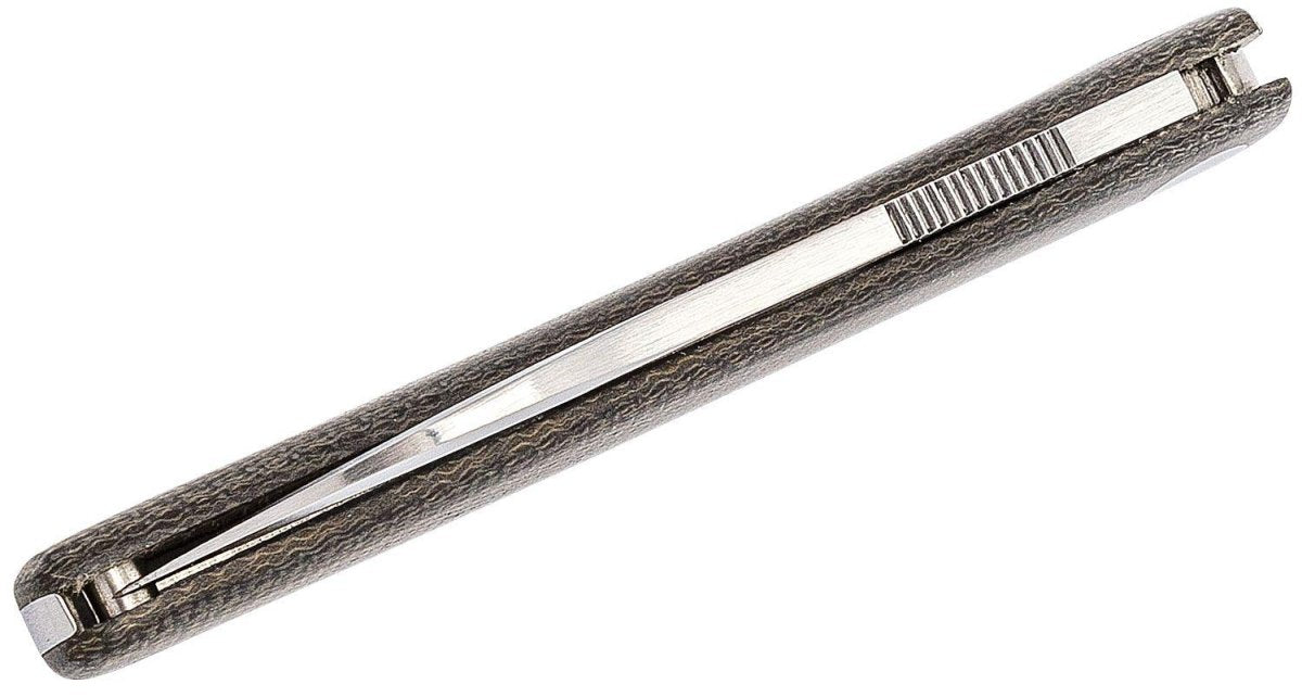 Rävknivar Märke Italien Livri fällkniv rostfritt stål M390 Grön Micarta