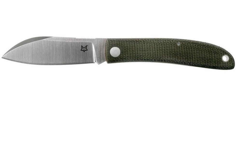 Rävknivar Märke Italien Livri fällkniv rostfritt stål M390 Grön Micarta