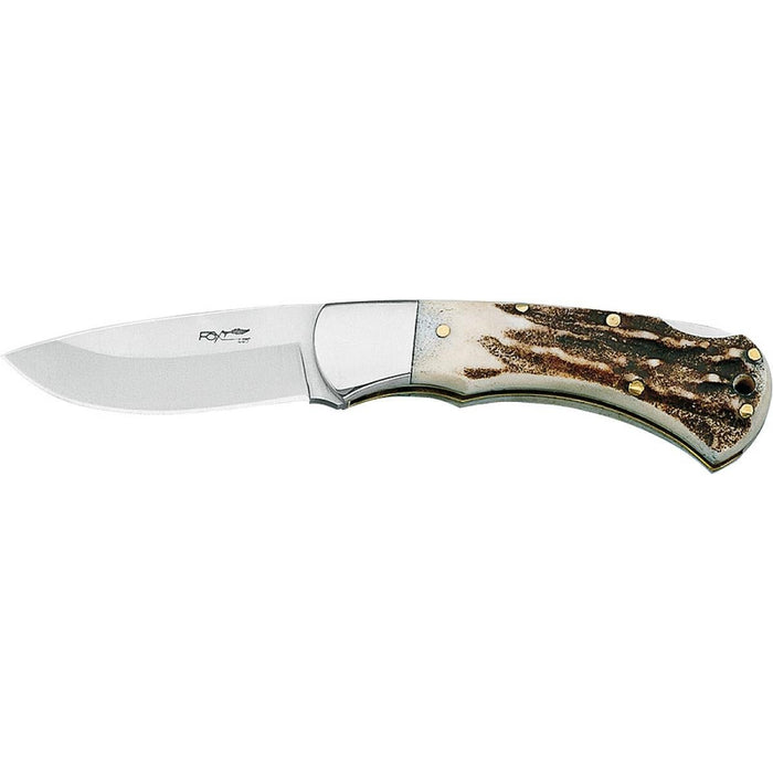Fox Knives Märke Italy Silver Line kniv i rostfritt stål hjorthornshandtag - GoMilitar