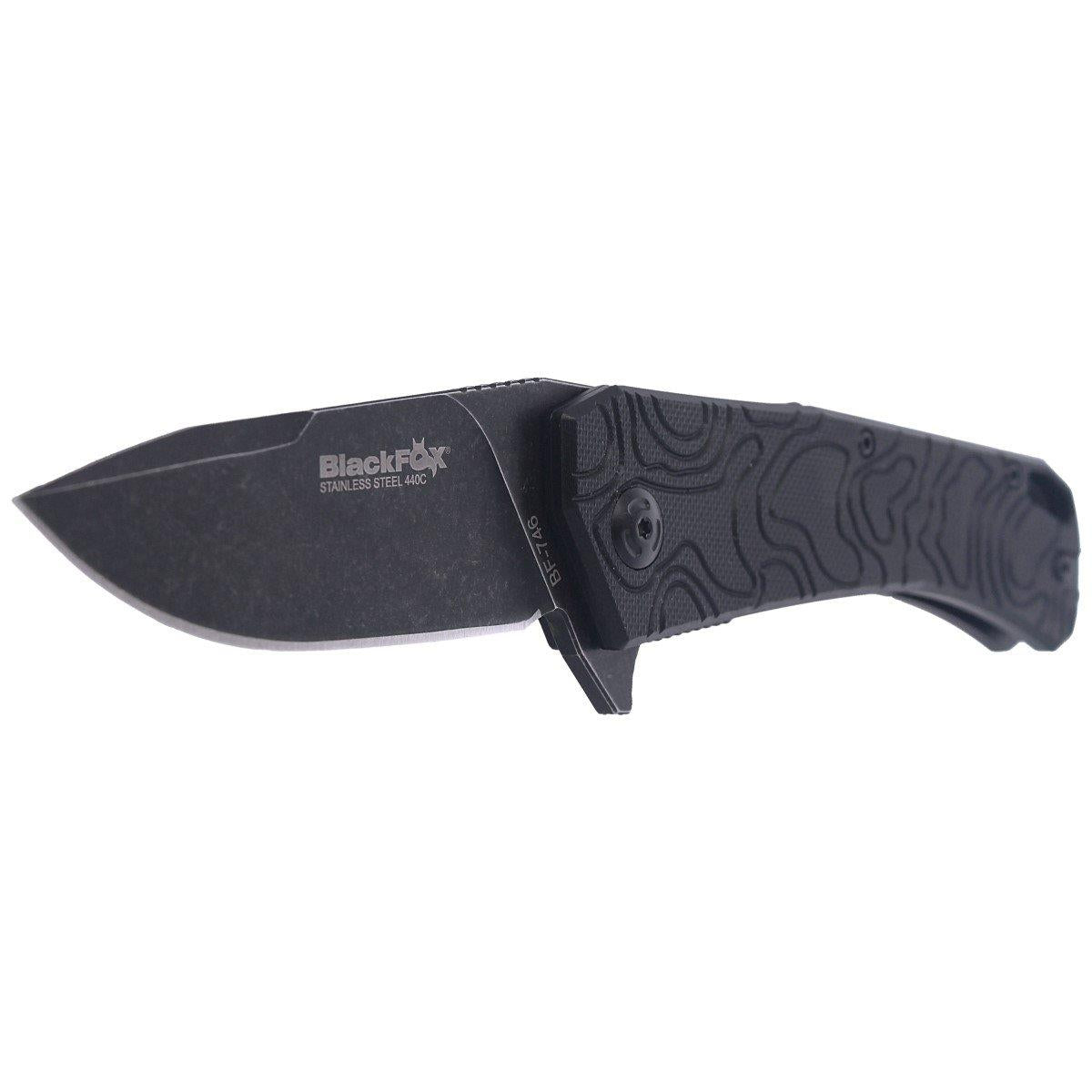 Fox Knives ECHO 1 fällbar fickkniv svart Idroglider stone wash beläggning