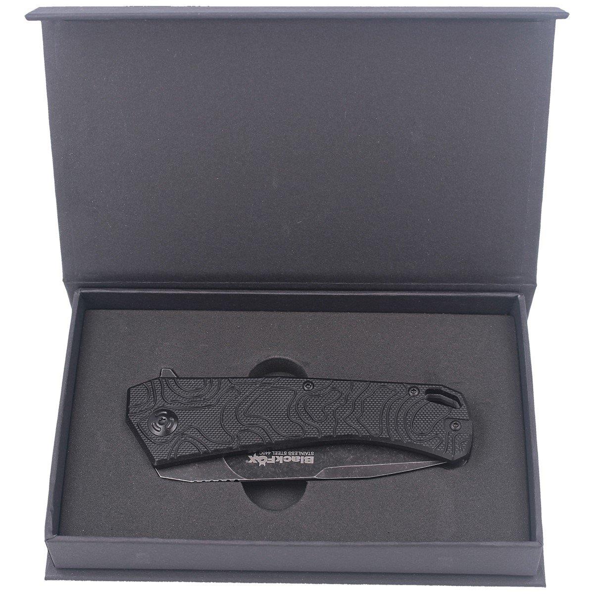 Fox Knives ECHO 1 fällbar fickkniv svart Idroglider stone wash beläggning