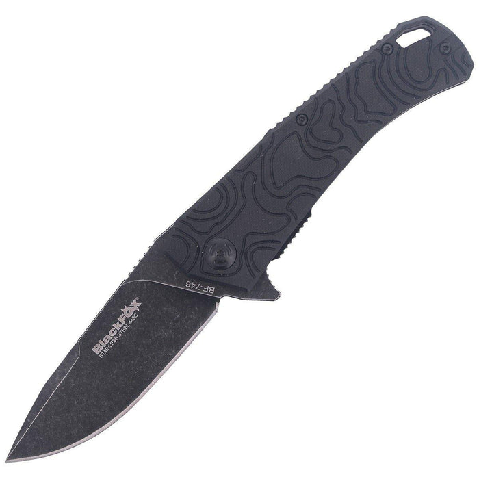 Fox Knives ECHO 1 fällbar fickkniv svart Idroglider stone wash beläggning - GoMilitar