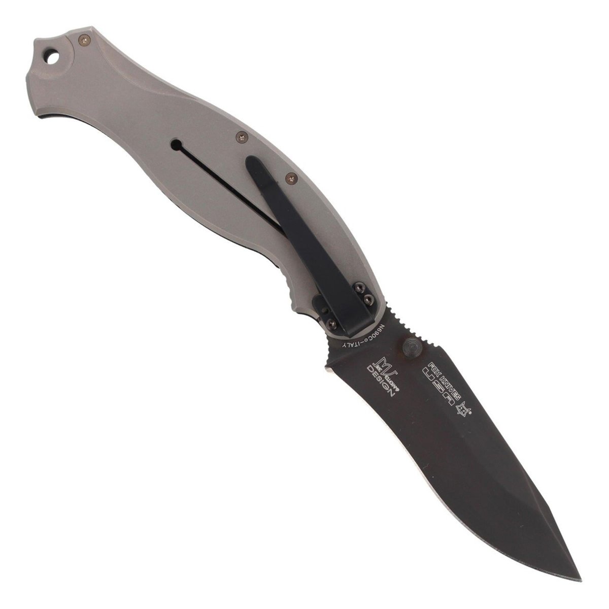 Fox Knives HAVOC fällkniv drop point blad titan ramlås N690Co stål