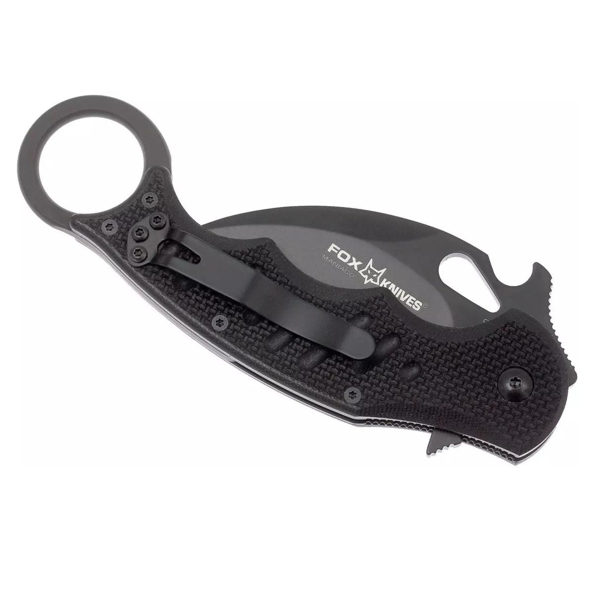 Fox Knives Karambit FX-479 fällbar minikniv N690C stål svart hydrogliderblad