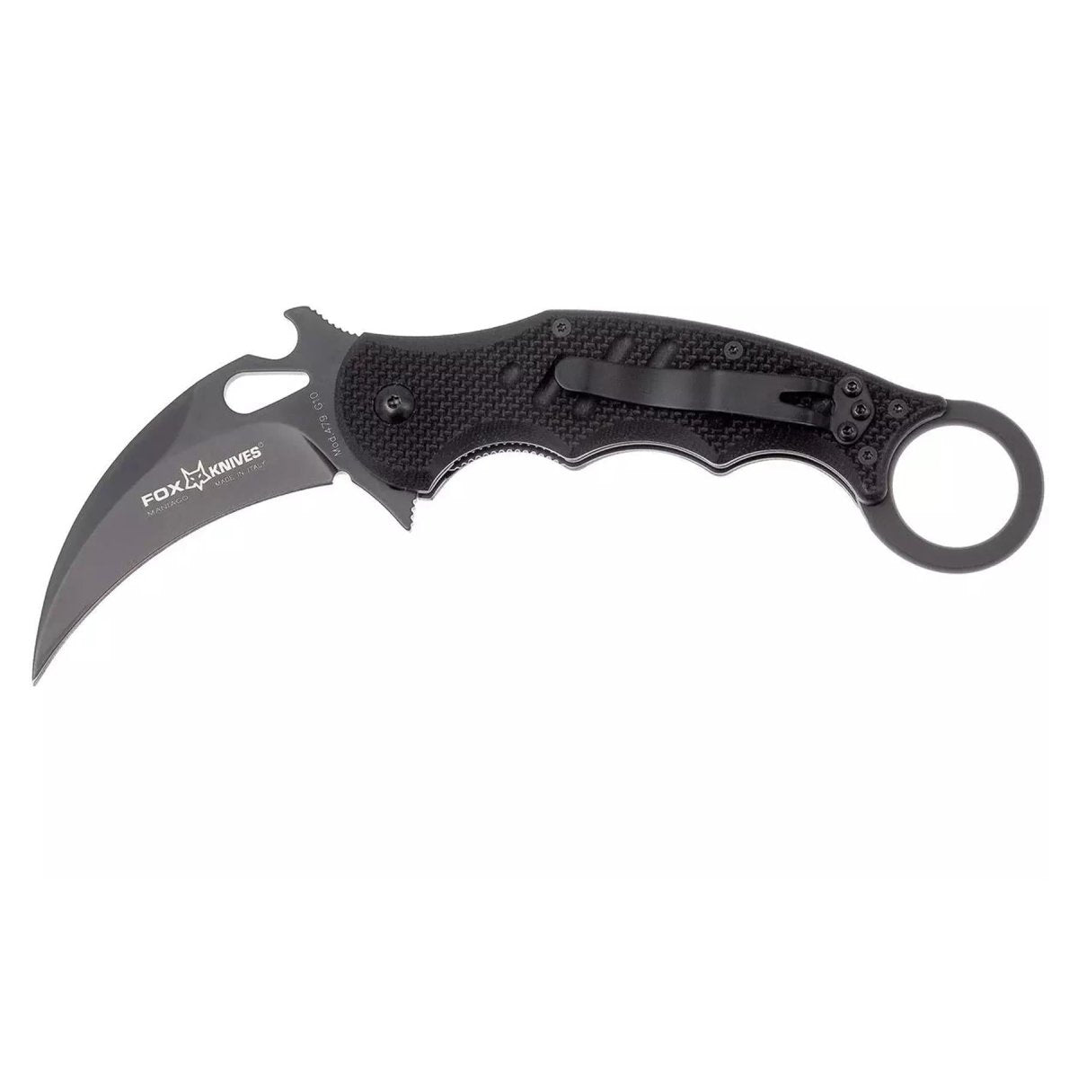 Fox Knives Karambit FX-479 fällbar minikniv N690C stål svart hydrogliderblad