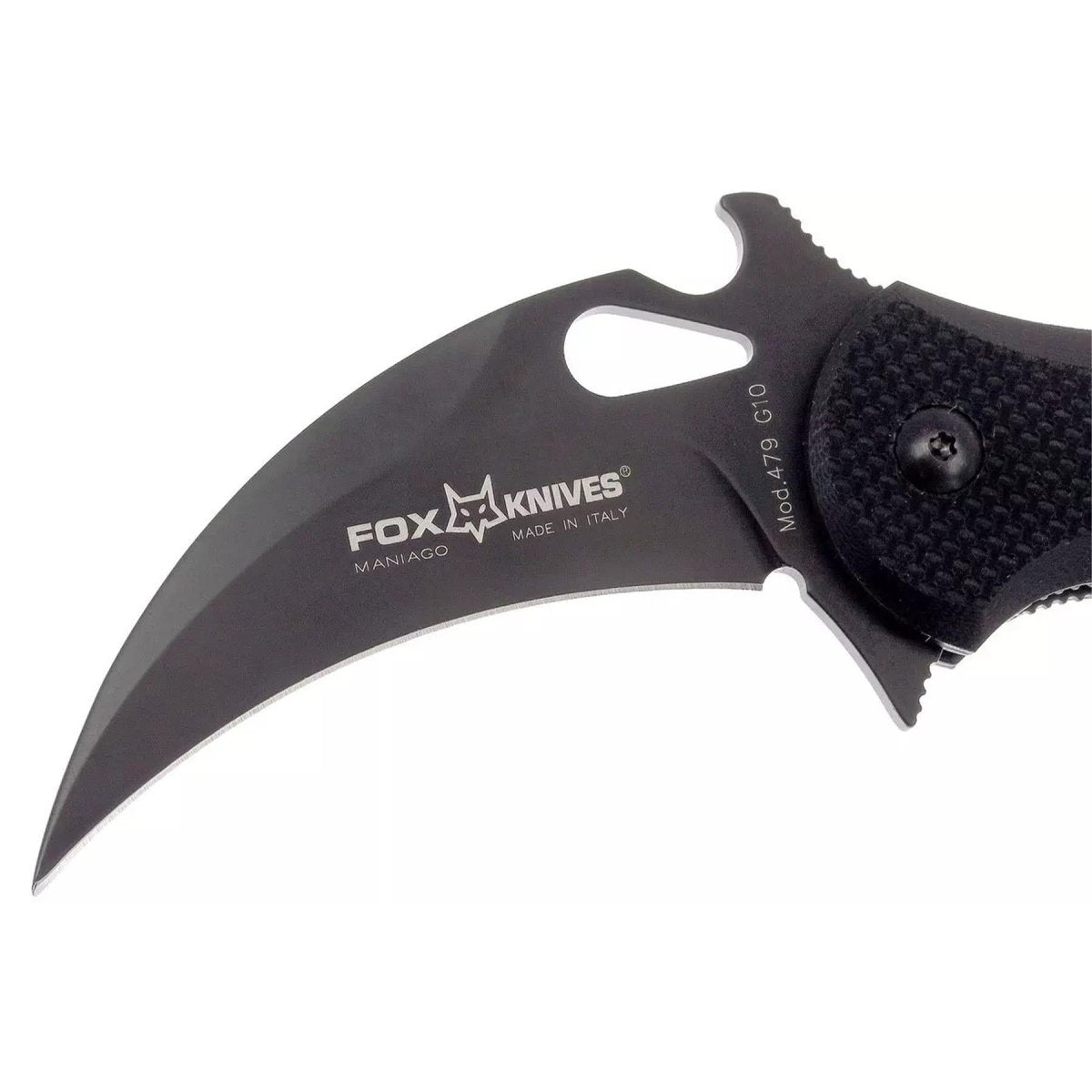 Fox Knives Karambit FX-479 fällbar minikniv N690C stål svart hydrogliderblad