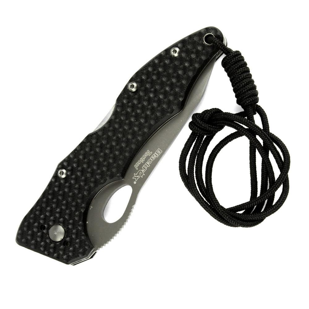 Fox Knives Tactical BF-105T vikbar taktisk kniv svart titanbelagt blad i rostfritt stål