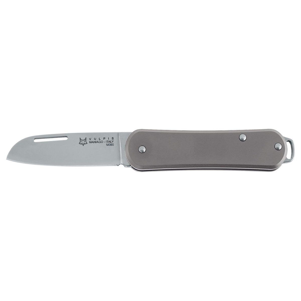 Rävknivar VULPIS Vikbar fickkniv Drop Point Rostfritt stål M390 Grå