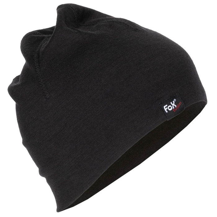 Fox Outdoor Merino Wool Beanie Lättviktig Andas Snabbtorkande Svart - GoMilitar