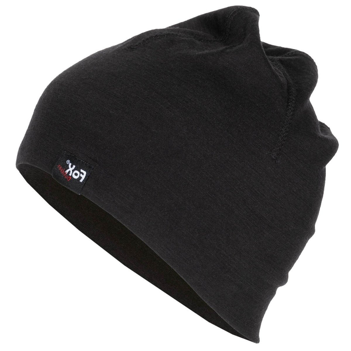 Fox Outdoor Merino Wool Beanie Lätt Andas Snabbtorkande Svart