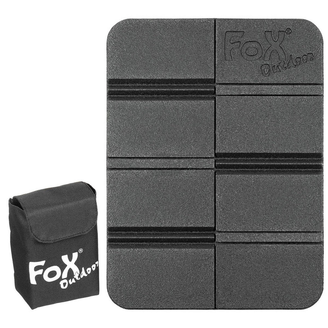 Fox Outdoor termisk sittdyna Anti-slip vikbar Molle-påse ingår svart