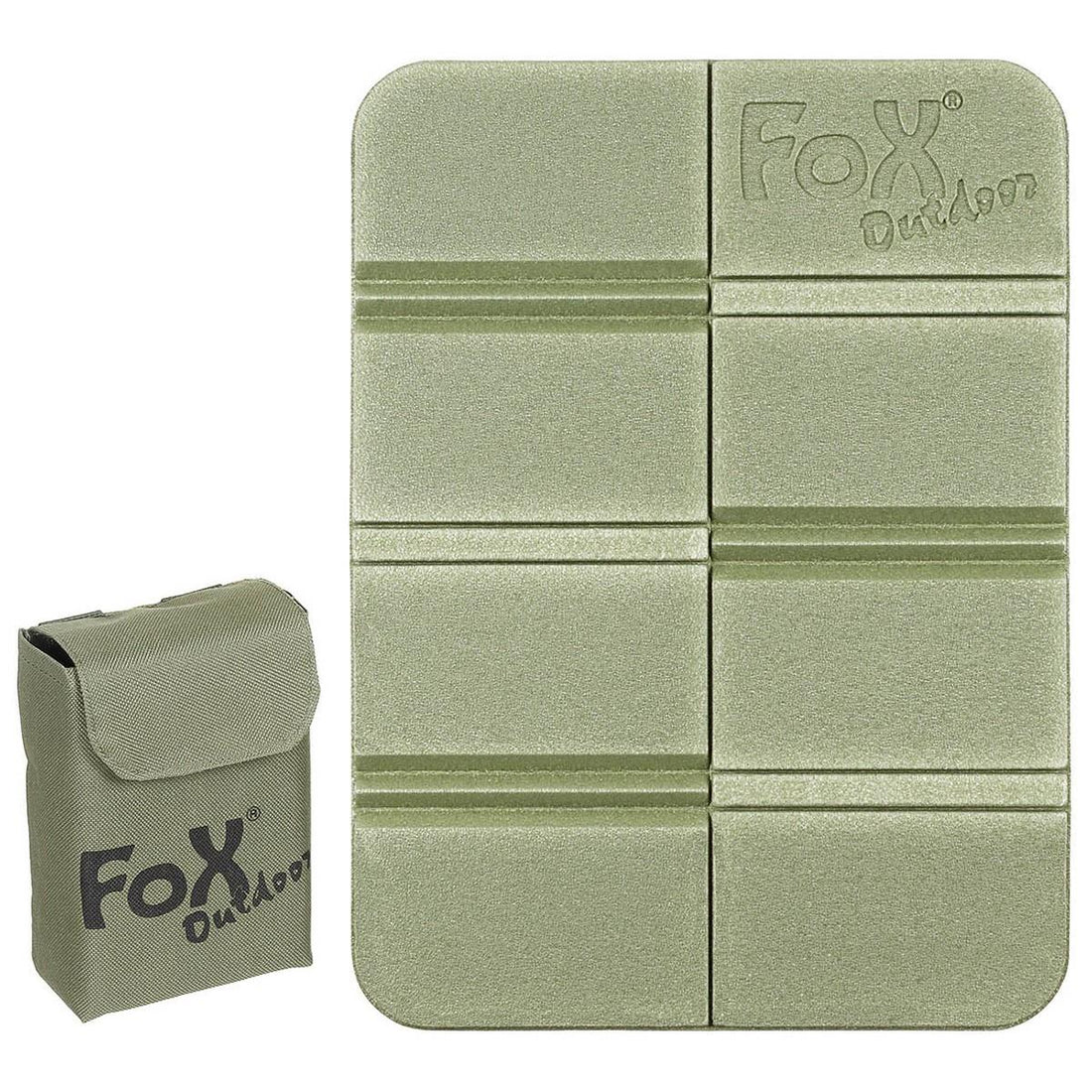 Fox Outdoor Thermal Seat Pad Anti-Slip hopfällbar Molle-påse medföljer Olive