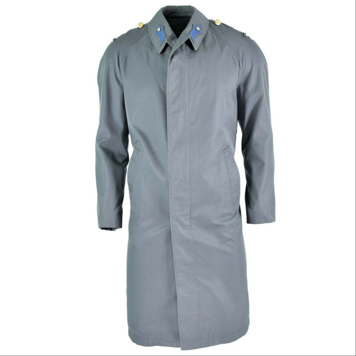 Äkta österrikisk army coat trenchcoat militär fråga lång grå jacka - GoMilitar