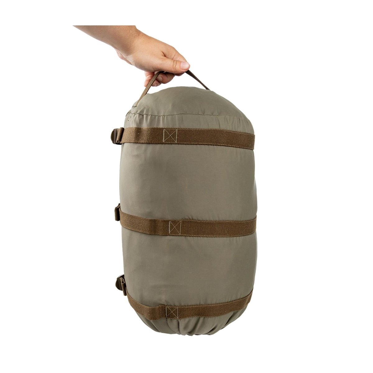 Äkta österrikiska armékomprimeringssäck Duffel Väska Sovväska Transport oliv