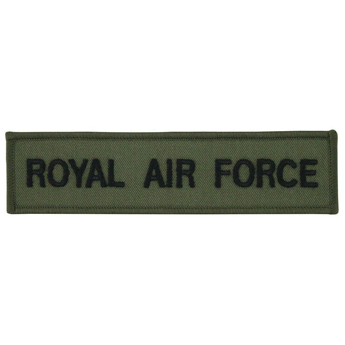 Äkta British Army Royal Air Force tygplåster med kardborrestöd för militära uniformer och utrustning.