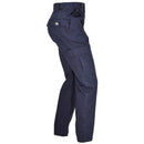 Genuine British ISS blue military surplus cargo work pants with secure pockets and durable polycotton fabric.