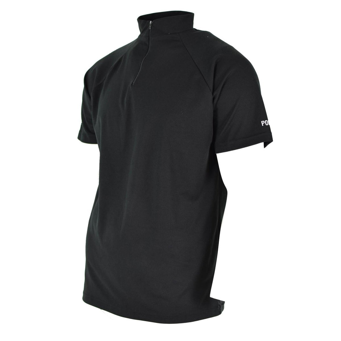 Äkta brittisk polis t-shirt svart andningsbar funktionell främre zip-skyddsskjorta