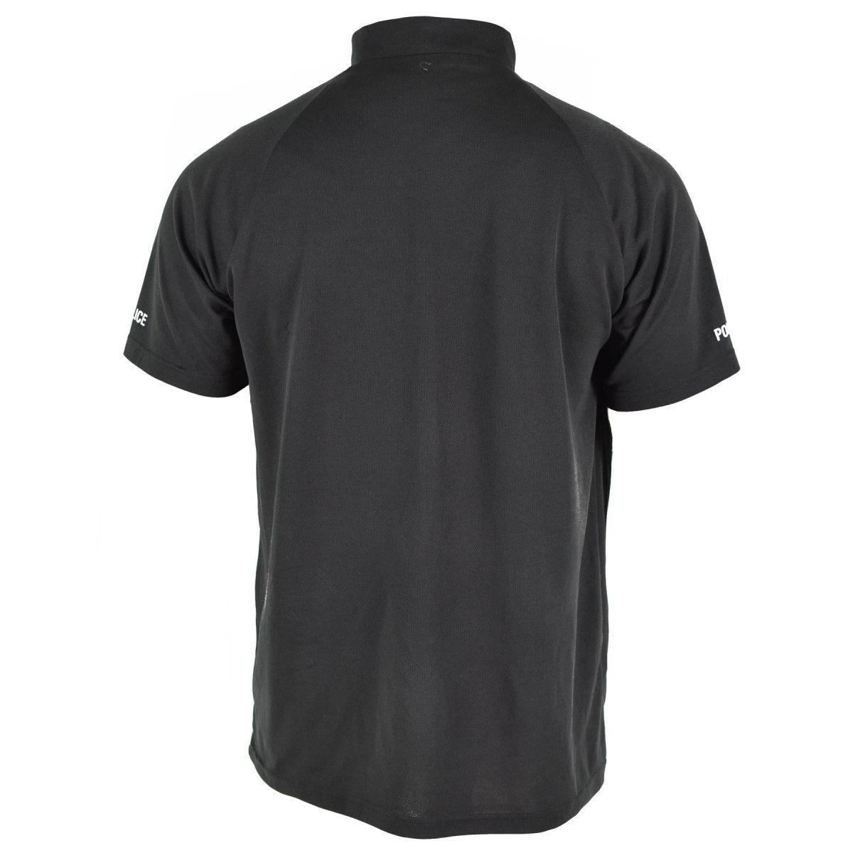 Äkta brittisk polis t-shirt svart andningsbar funktionell främre zip-skyddsskjorta