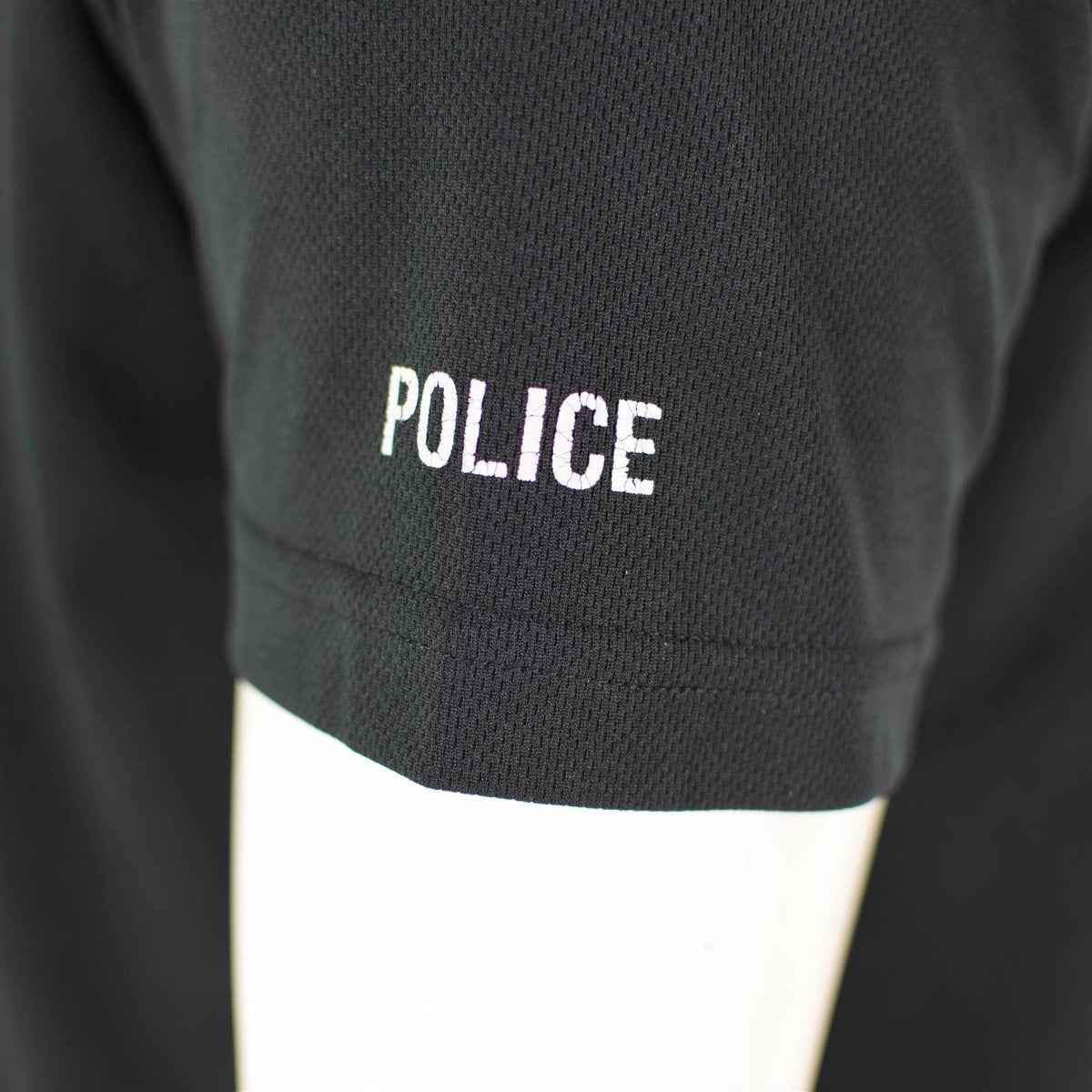 Äkta brittisk polis t-shirt svart andningsbar funktionell främre zip-skyddsskjorta