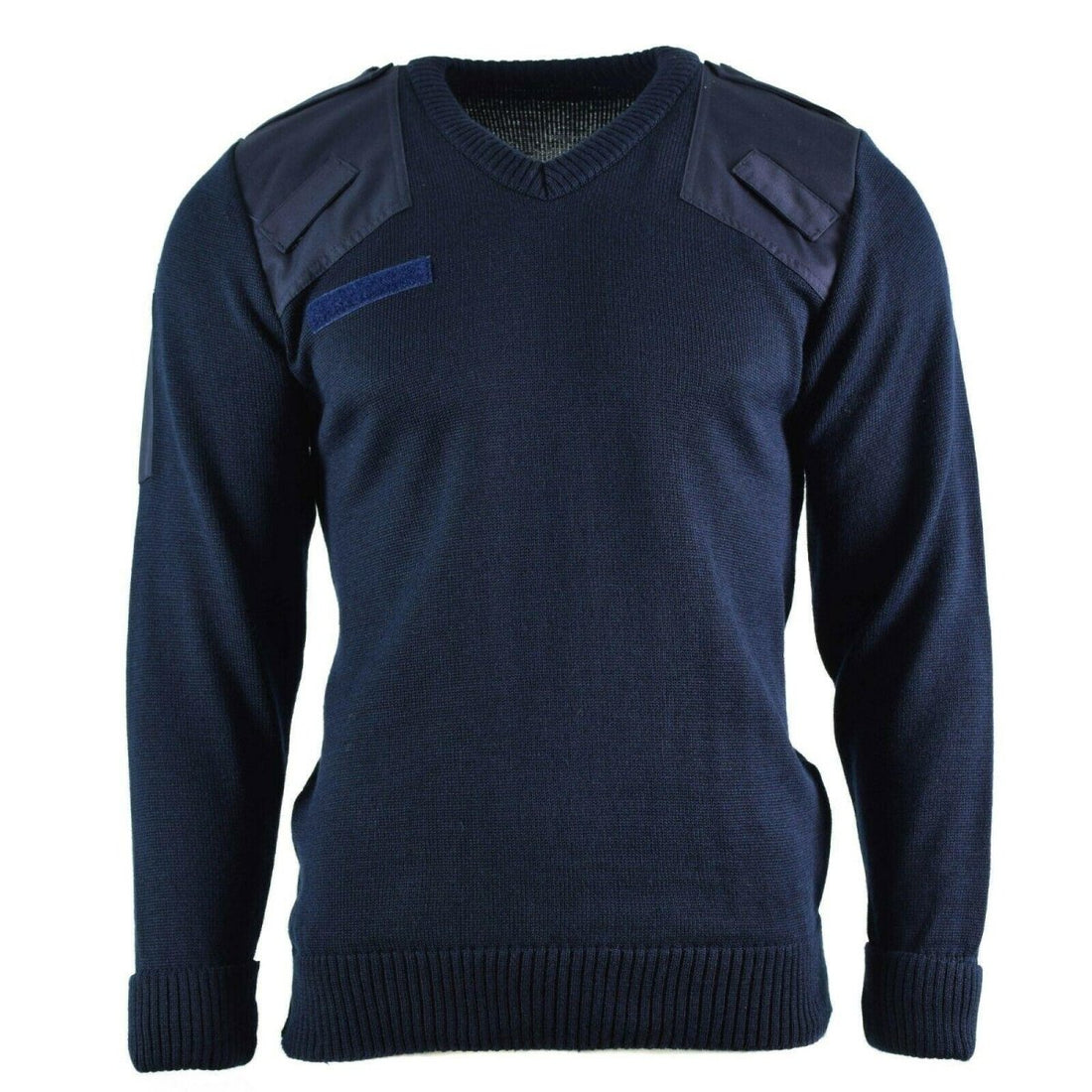 Äkta brittisk tröja armépolisens pullover commando jumper blå v-halsmän nya