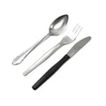 Äkta tjeckiska armé 3 stycken aluminium bestick set vit väska militäröverskott