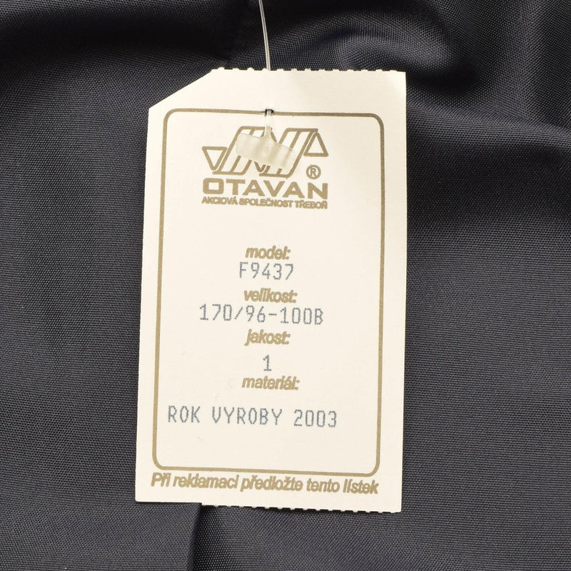 Äkta tjeckiska arméblå blouson silverknappar avslappnad militärblusjacka ny