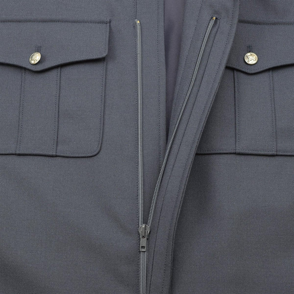 Äkta tjeckiska arméblå blouson silverknappar avslappnad militärblusjacka ny
