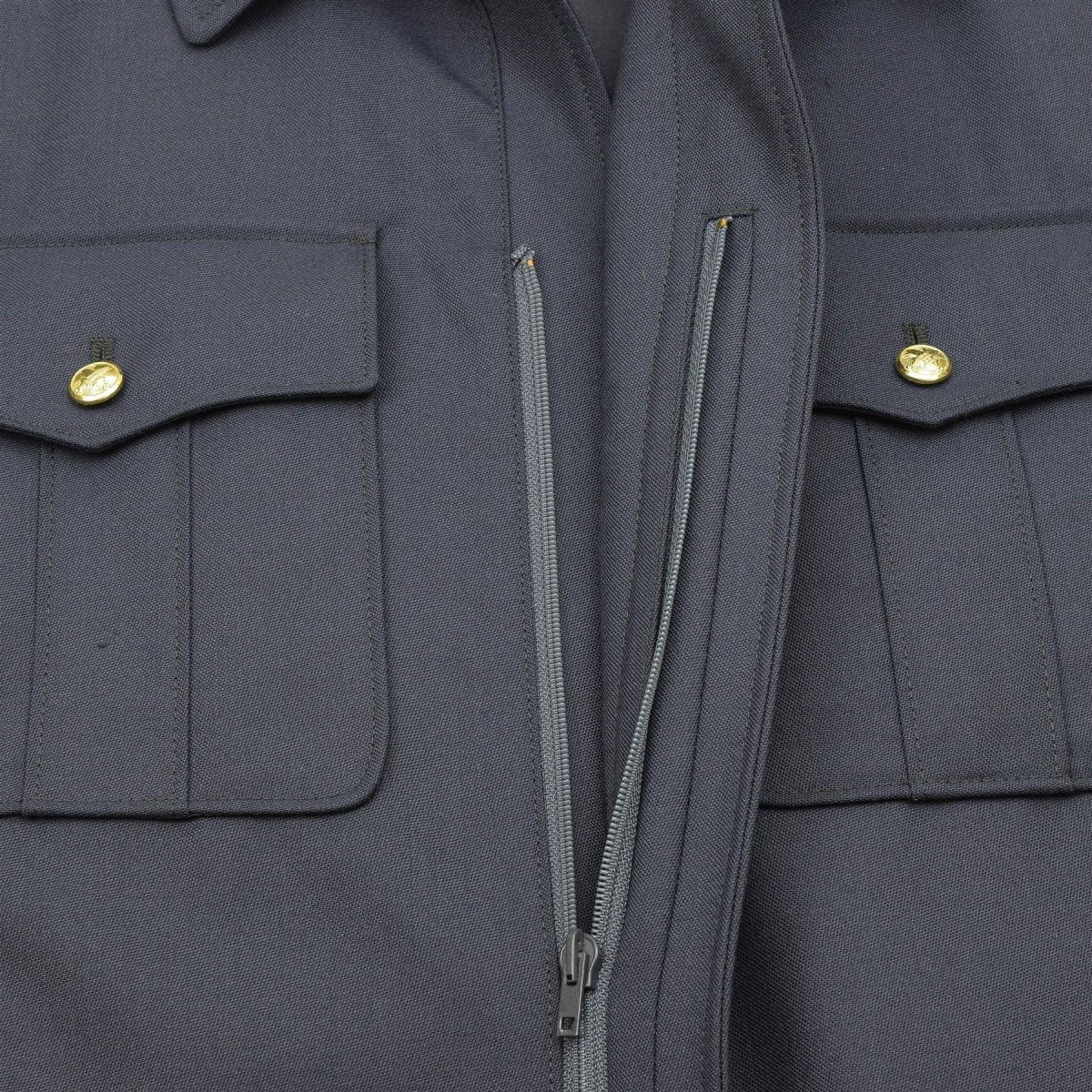 Äkta tjeckiska militära blå blusjacka gyllene knappar avslappnad armé blouson ny