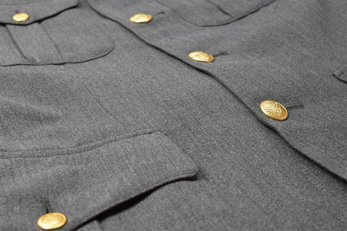 Äkta danska enhetliga jacka Army Grey Military Surplus Uniform Dress Officer
