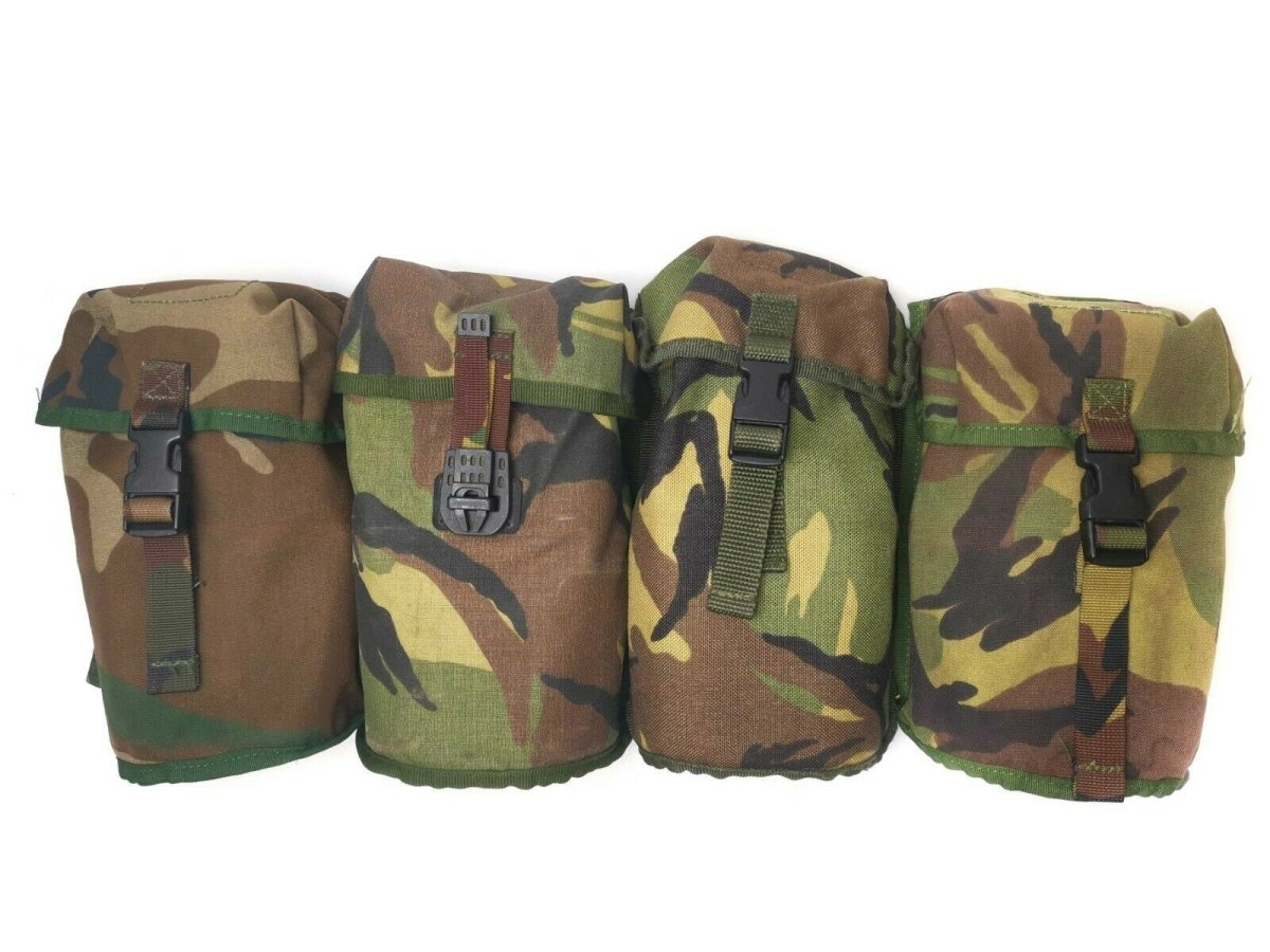 Äkta holländska armékanten w Pouch & rostfritt stålkopplock lock dpm camo molle