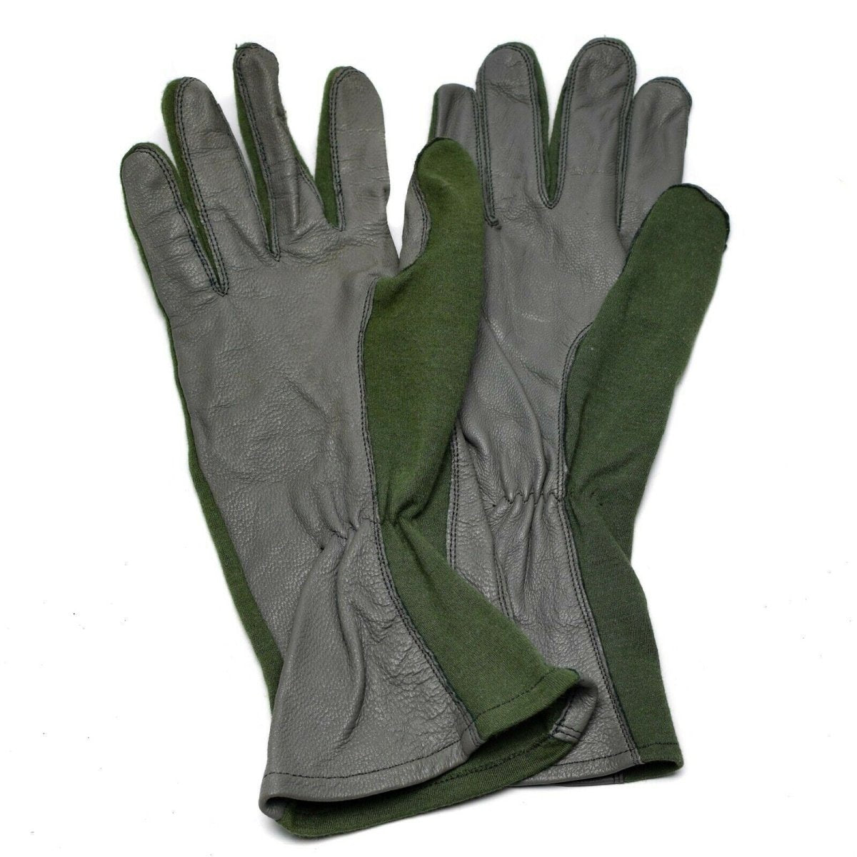 Äkta holländska arméstridshandskar läder aramid fiber luftstyrka militär nomex od