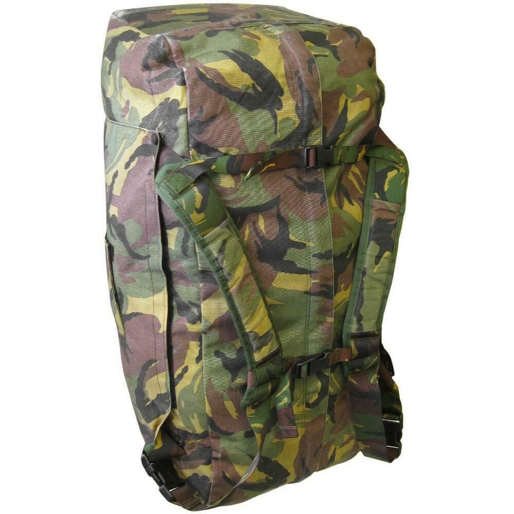 Äkta holländska armé DPM Woodland Weekend Bag Carrier Pouch Pack Duffel ryggsäck