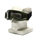 Genuine Dutch army military goggles with rubber frame and dark lens for sun, sand, and wind protection.