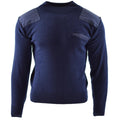 Äkta holländska arméns pullover blå jumper militär tröja rund halsoffiser