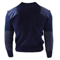 Äkta holländska arméns pullover blå jumper militär tröja rund halsoffiser