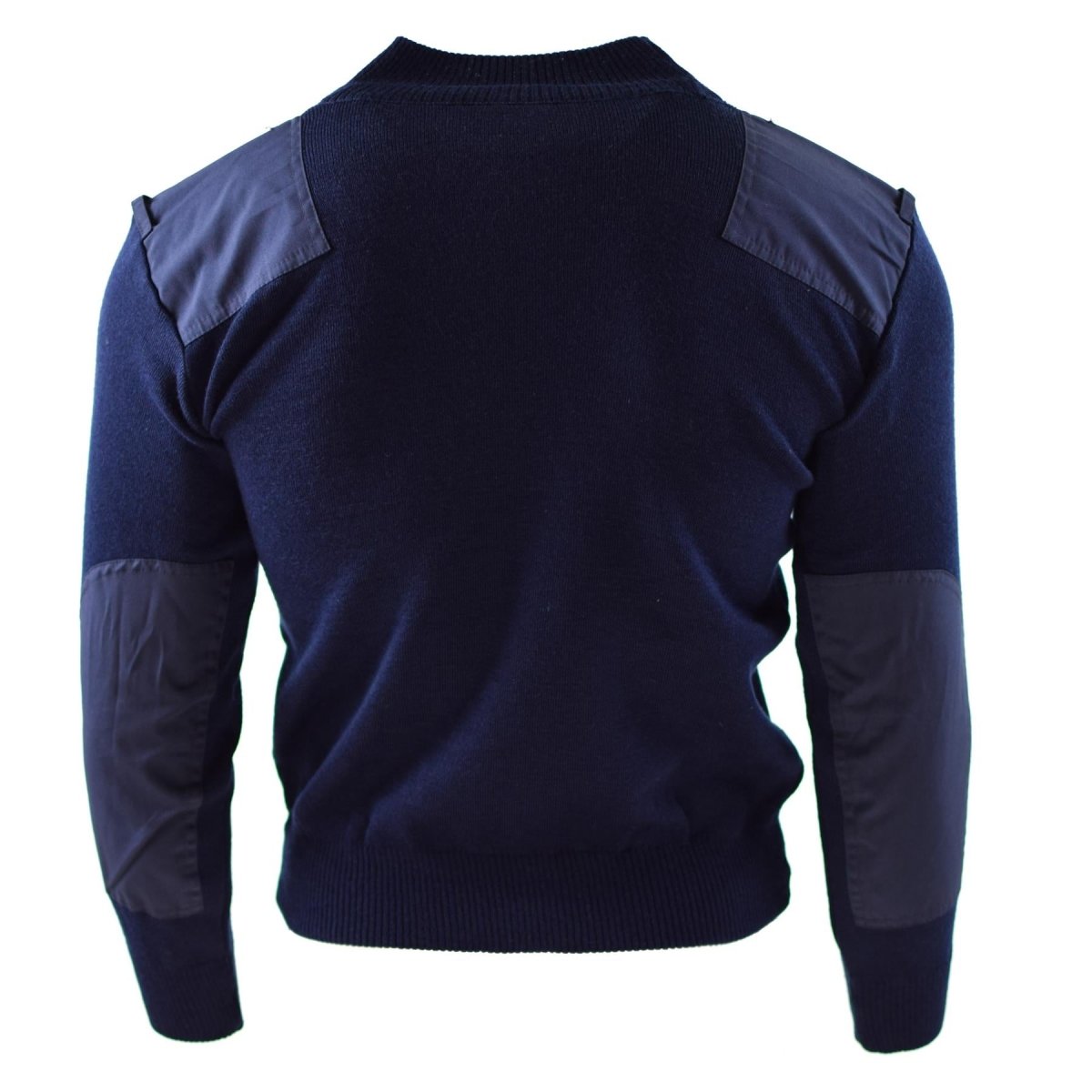 Äkta holländska arméns pullover blå jumper militär tröja rund halsoffiser