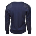 Äkta holländska armé pullover v-hals blå ribben stickad militär överskott tröja jumper