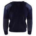 Äkta holländska armétröja blå jumper militär pullover runda nackoffiser