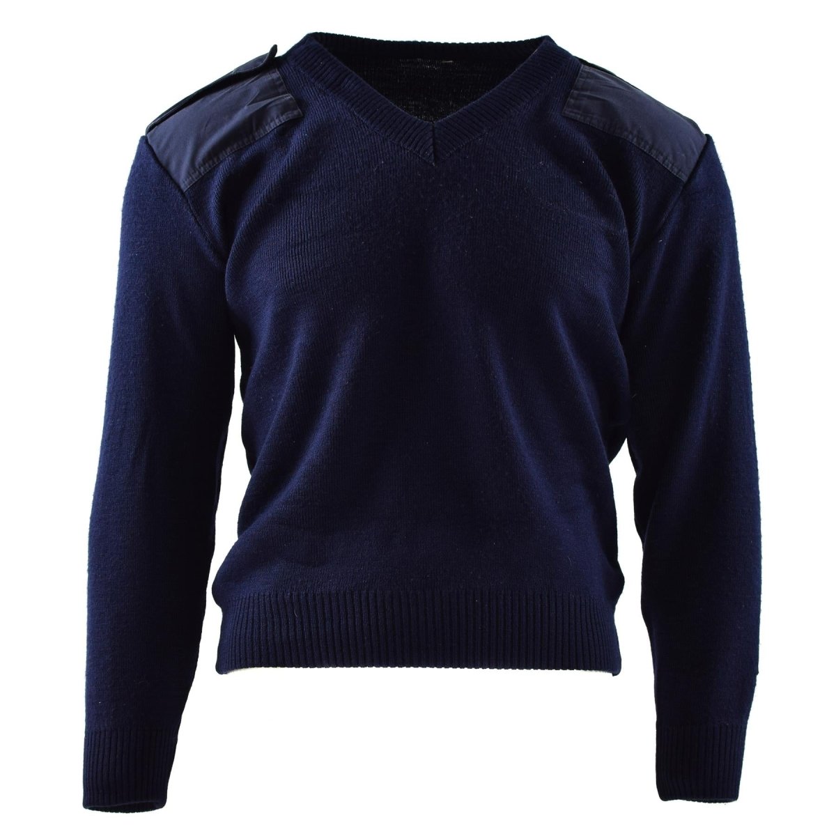 Äkta holländska armétröja blå jumper militär pullover runda nackoffiser