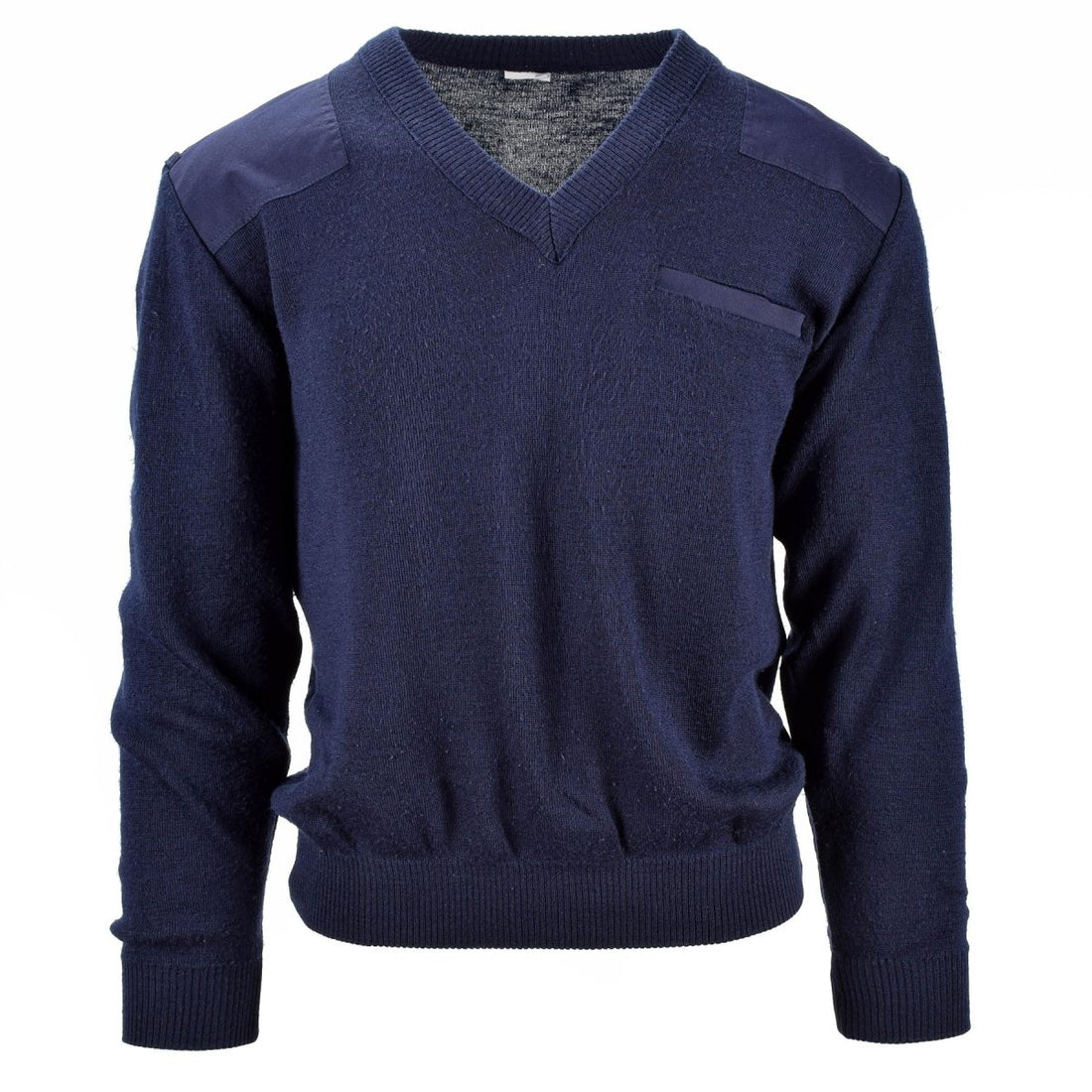 Äkta holländska armétröja blå militär pullover v-hals officer män jumper