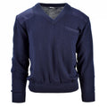 Äkta holländska armétröja blå militär pullover v-hals officer män jumper