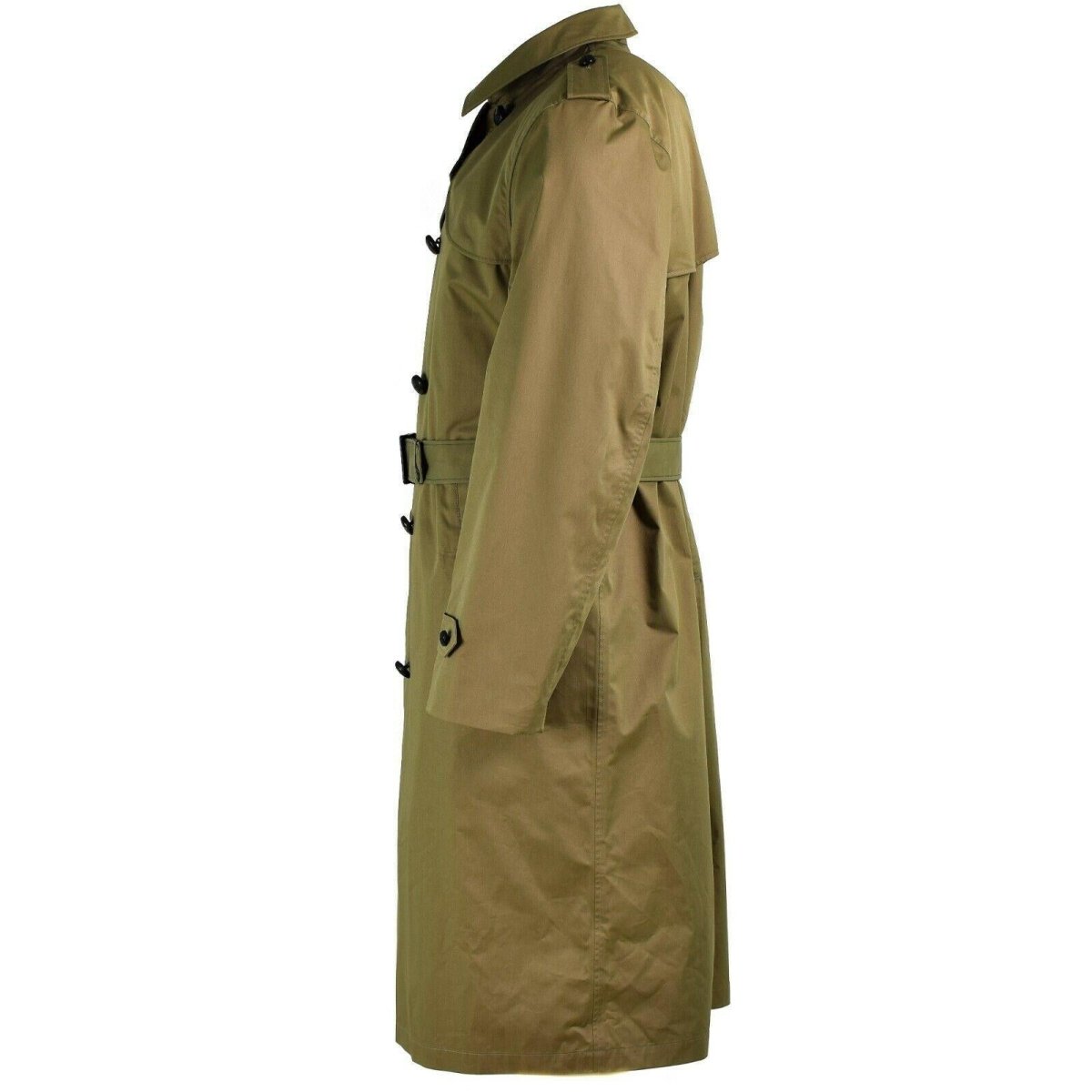 Äkta holländska armé kvinnors kappa khaki lång officer trenchrock med foder nytt