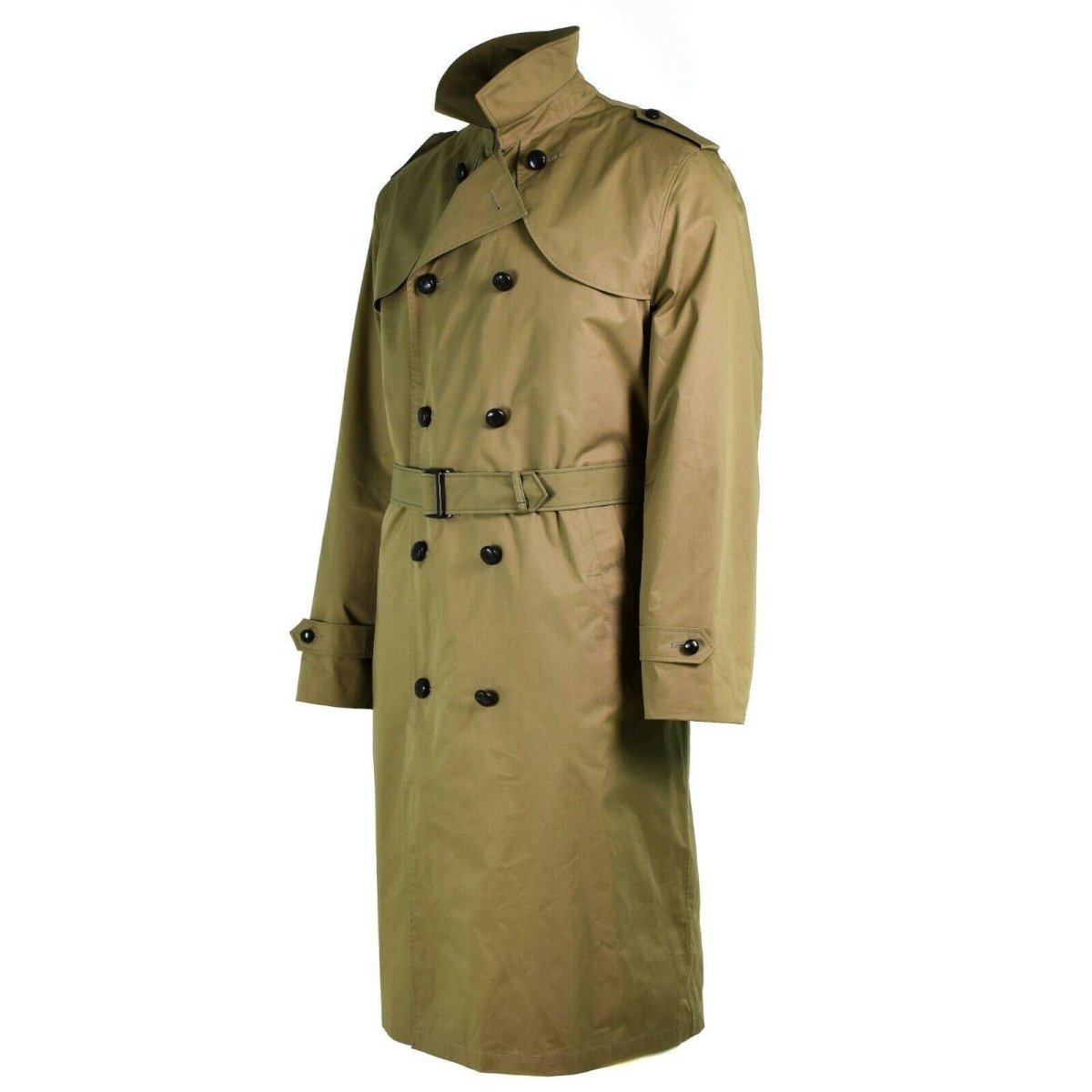 Äkta holländska armé kvinnors kappa khaki lång officer trenchrock med foder nytt