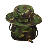 Äkta holländska militär boonie hatt dpm camo panama hatt hals klaff bred grim ny
