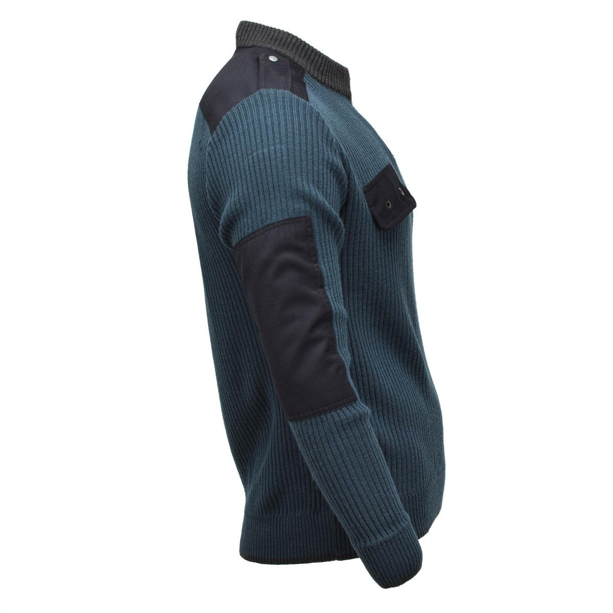Äkta holländska militära pullover rib stickade kallt väder blå aktivt tröja tröja