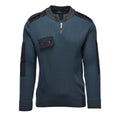 Äkta holländska militära pullover rib stickade kallt väder blå aktivt tröja tröja