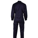 Back view of genuine Dutch navy blue military coverall jumpsuit with long sleeves and durable fabric